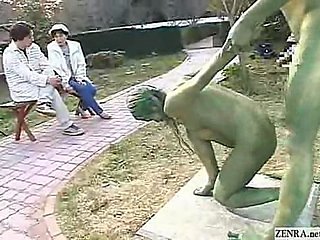 Green Japanese mutual statues be crazy just about public