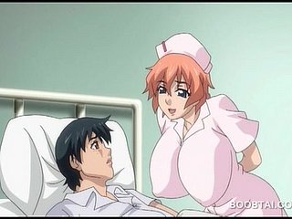 Rondborstige hentai verpleegster zuigt en ritten pik with reference to anime video