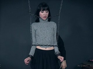 Little short of wide force Charlotte Sartre cries wide abusive bondage innings