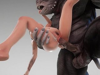 Cô gái dễ thương bạn tình với bracken quái vật lớn quái vật quái vật 3D khiêu dâm cuộc sống hoang dã