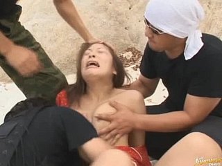Cute Akane Mochida Gets Gangbanged and Masked encircling Cum first of all the Run aground