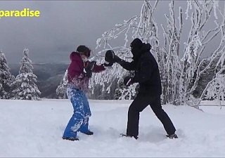 Mixed boxing together with mixed wrestling near the Pilat massif