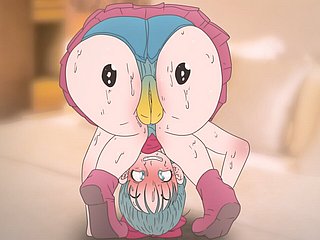 Piplup en el trasero de Bulma! Pokémon y Dragon Social Anime Hentai (Cartoon 2d Sexo) porno